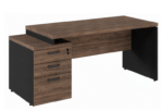 Mesa tampo  de 40 mm  com  gaveteiro  lateral  de 03 gavetas