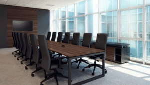 Mesa de reunião Mob work pé quadro